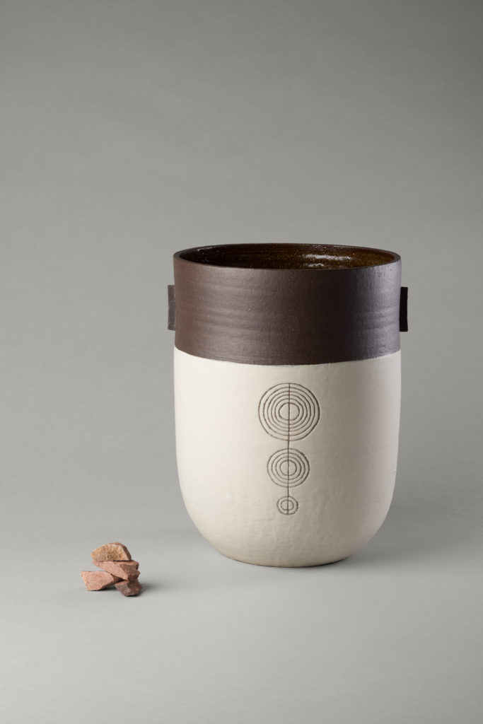 ania perkowska - large black vessel with circles