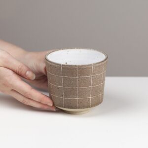 Brown stripy tea bowl