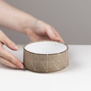 Brown stripy bowl