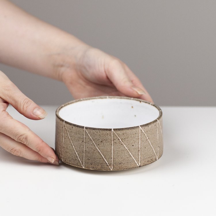 Brown stripy bowl