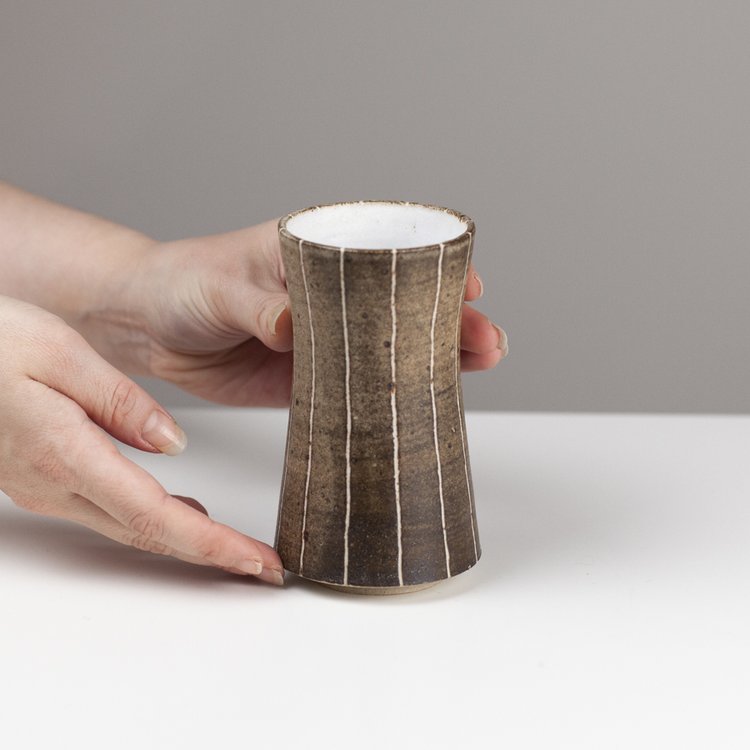 Brown stripy vase